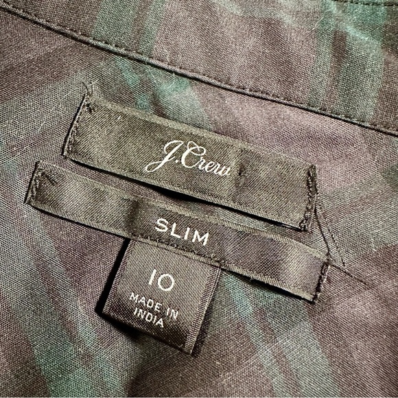 J. Crew ‘Slim Stretch Perfect Button-Down Shirt’ in “Black Watch Tartan” Size 10 - Picture 6 of 16